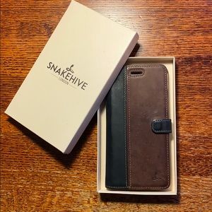 Snakehive iPhone 8 Plus case. Black and brown.